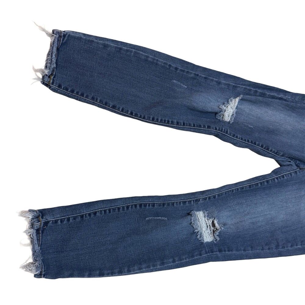 Judy Blue Jeans Womens Size 7/28 Blue Distressed Slim Cropped Stretch Pockets - Picture 6 of 9